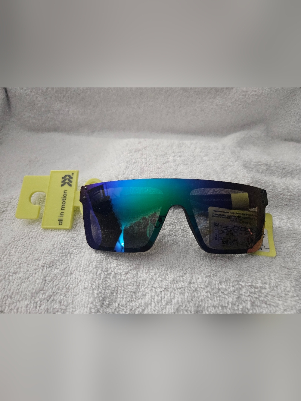 All In Motion Ironman Ironflex Shield Sunglasses Black Mirrored Lens